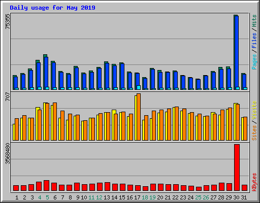 Daily usage for May 2019