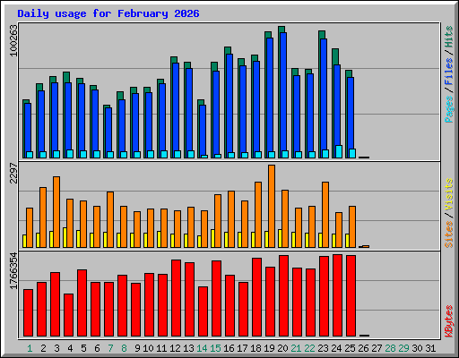 Daily usage for February 2026