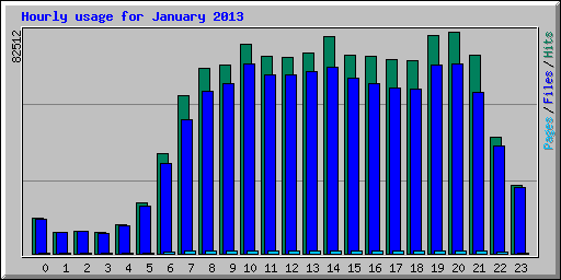 Hourly usage for January 2013