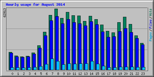 Hourly usage for August 2014