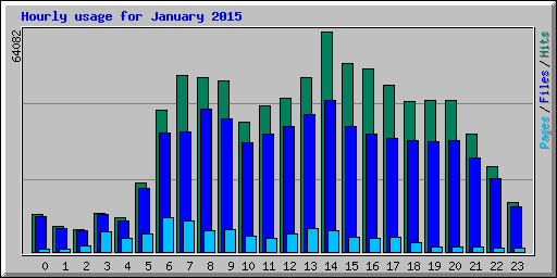Hourly usage for January 2015