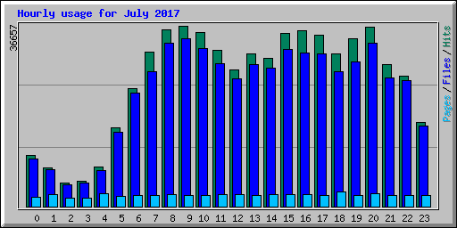 Hourly usage for July 2017