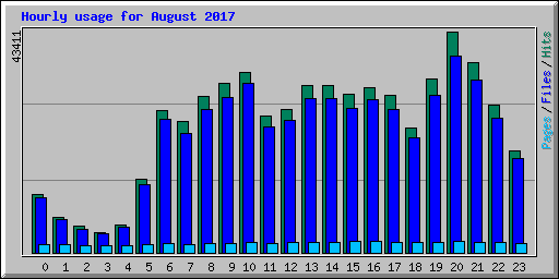 Hourly usage for August 2017