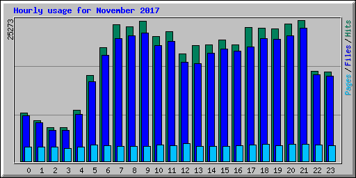 Hourly usage for November 2017