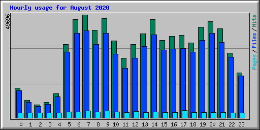 Hourly usage for August 2020