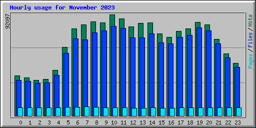 Hourly usage for November 2023