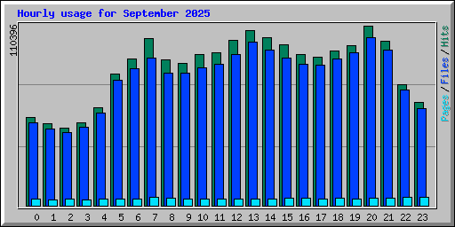 Hourly usage for September 2025